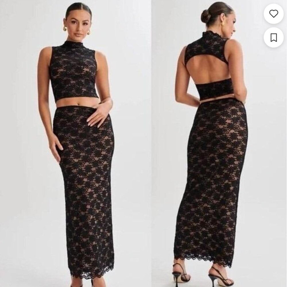 Meshki- Elska Lace High neck set - S